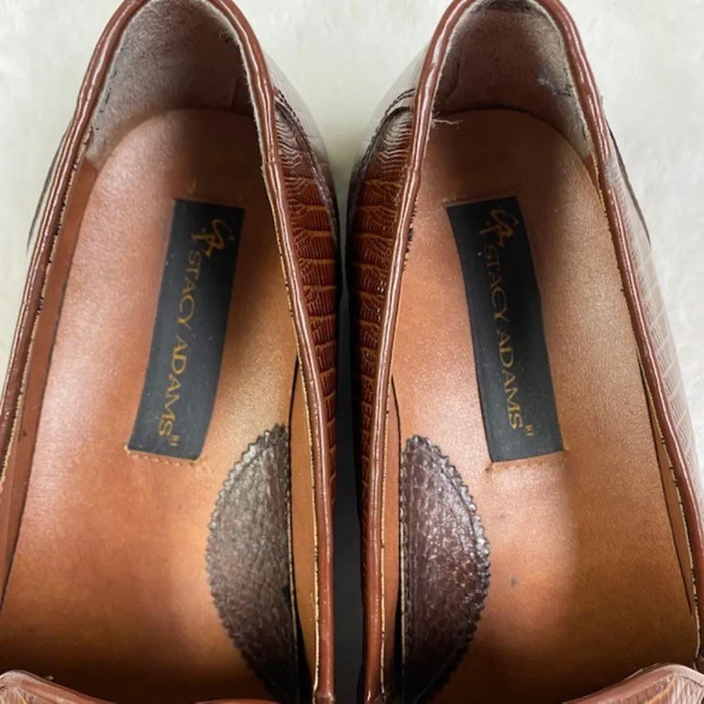 Stacy Adams Genuine Snake Skin & Leather Loafers, size‎ 10.5